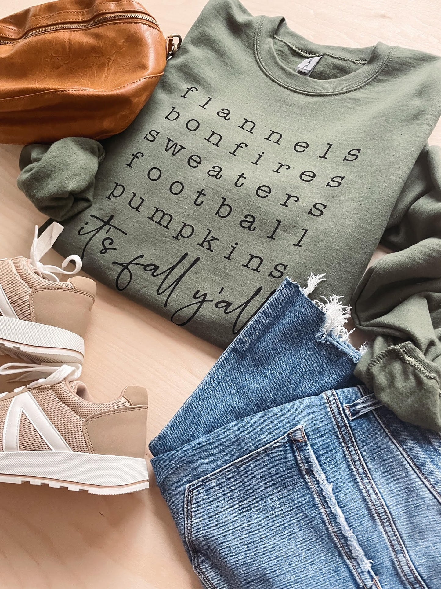 Fall List Olive Sweatshirt