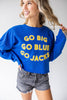 SDSU Washed Royal Chenille Cropped Crewneck