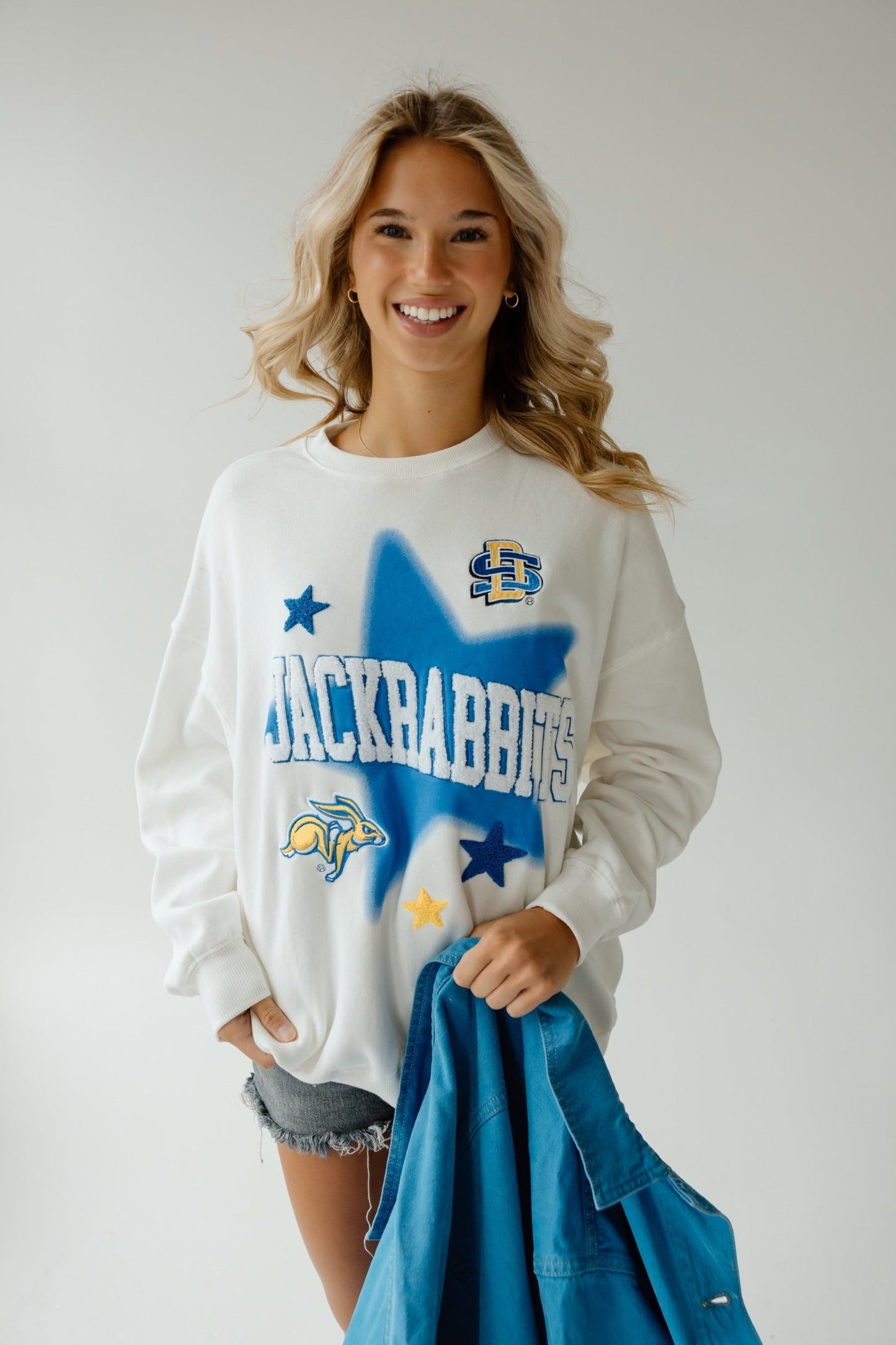 SDSU White Aura Fleece Crew