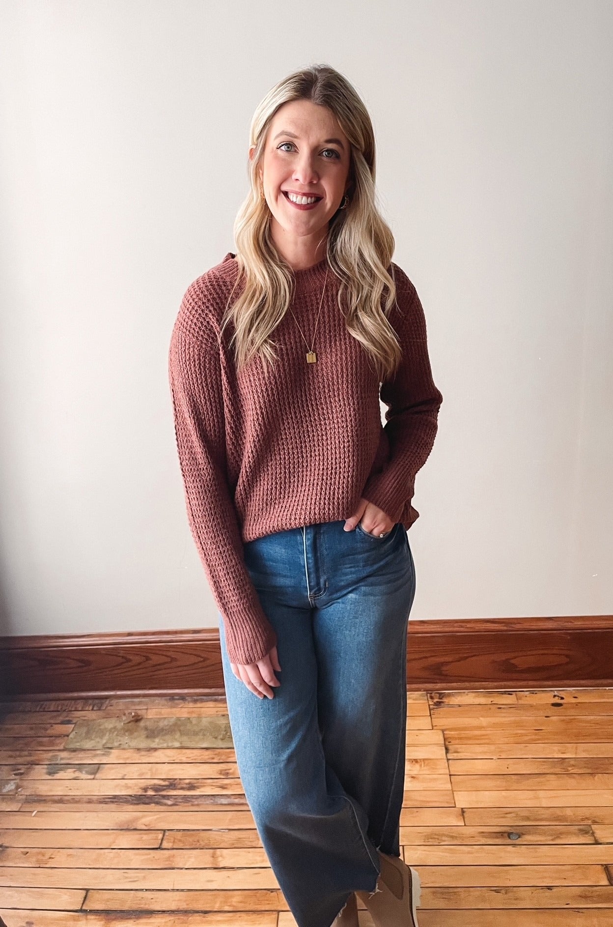 Adobe Waffle Knit Sweater
