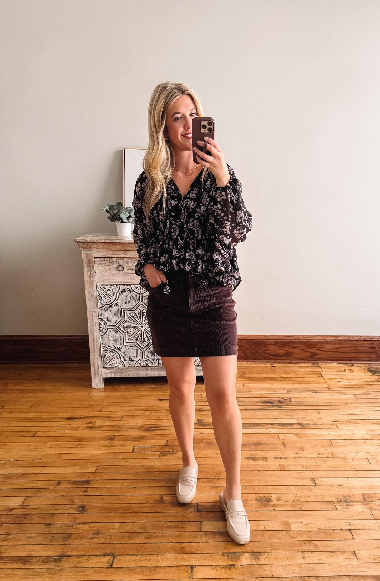 Gladys Skirt - Coffee Bean