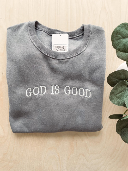 God Is Good Embroidered Sweatshirt