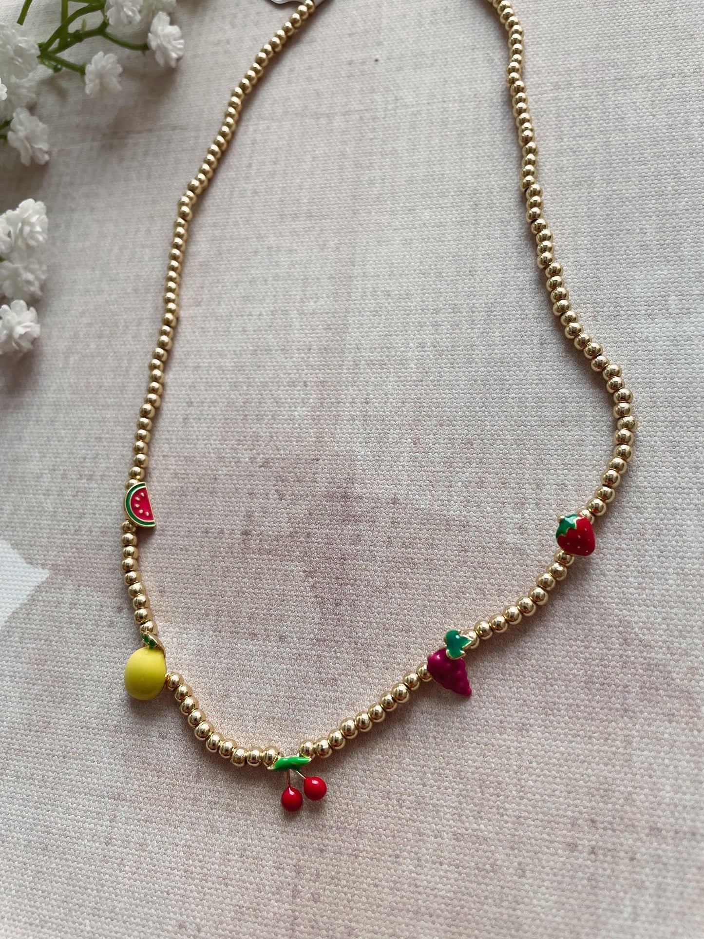 Gold Dipped Fruit Necklace