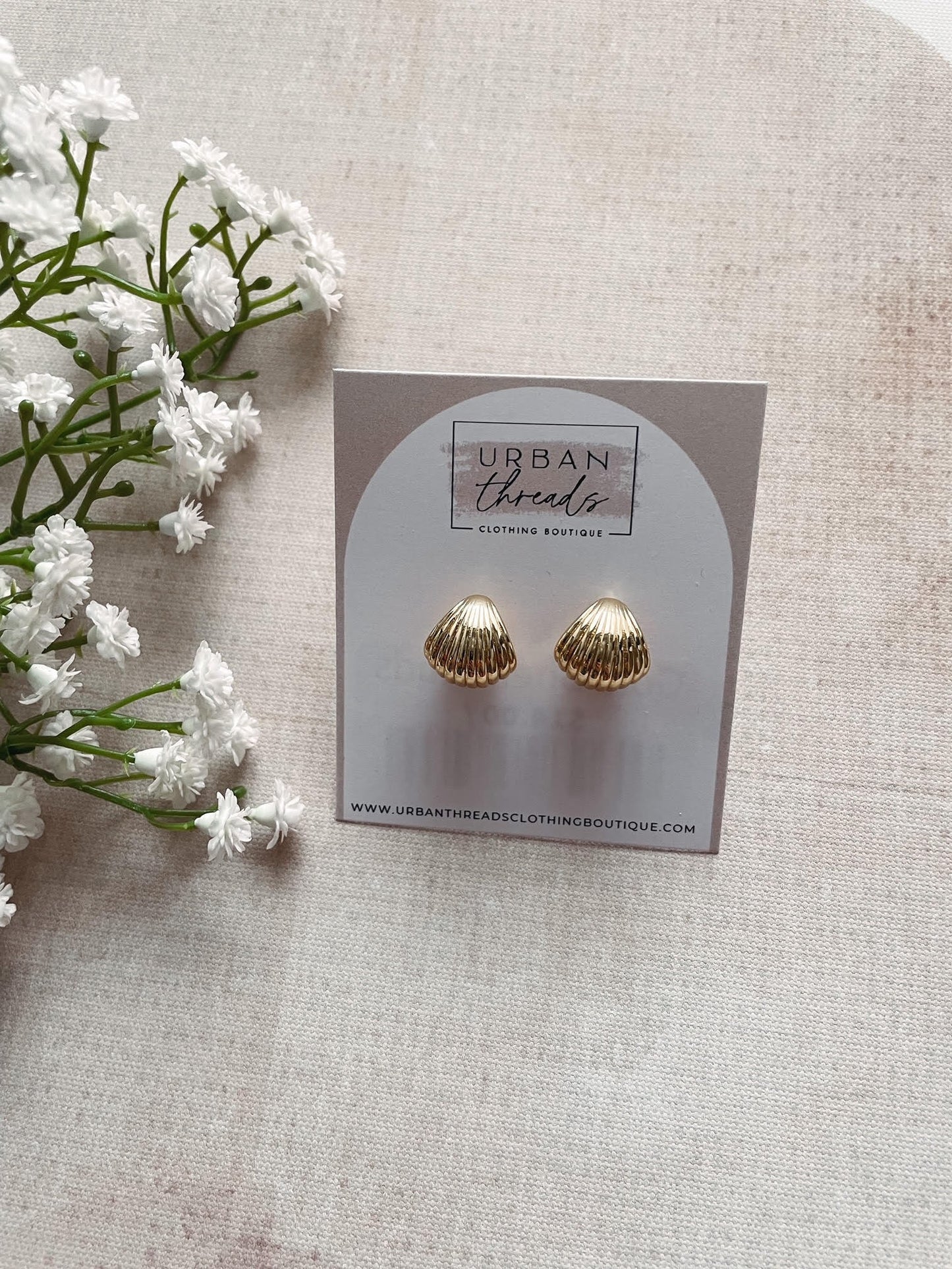 Gold Shell Studs