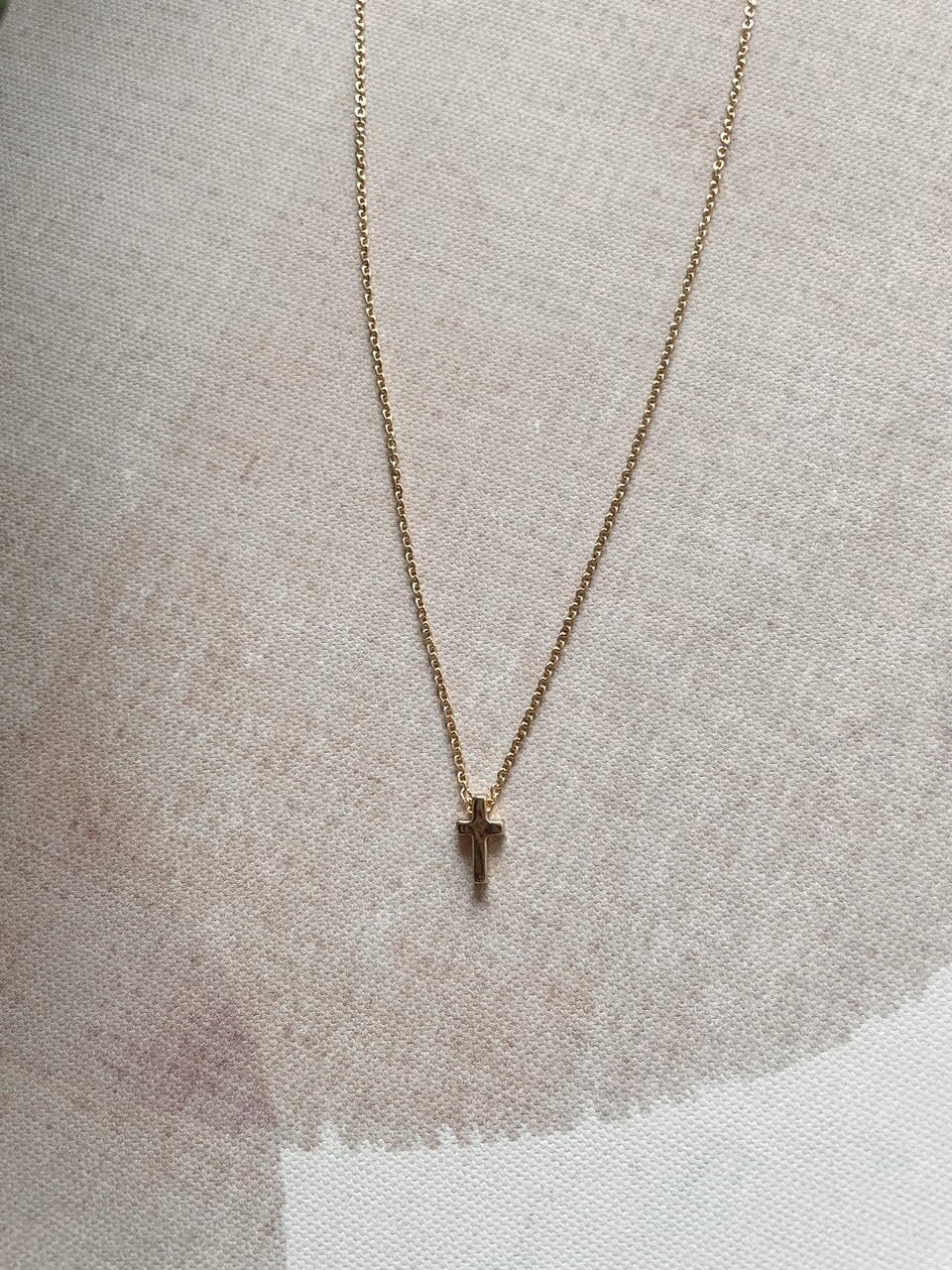 Gold Mini Cross Necklace