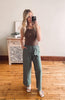 Green Drawstring Wide Leg Pants