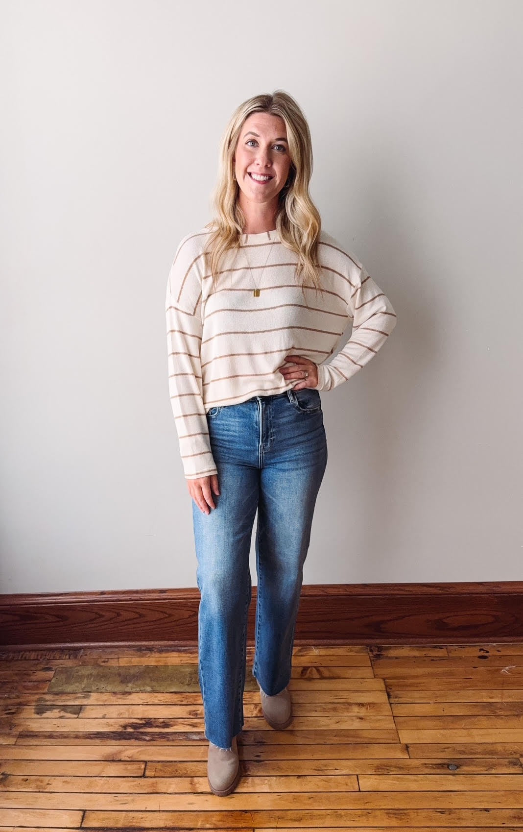 Harper Cream Striped Long Sleeve