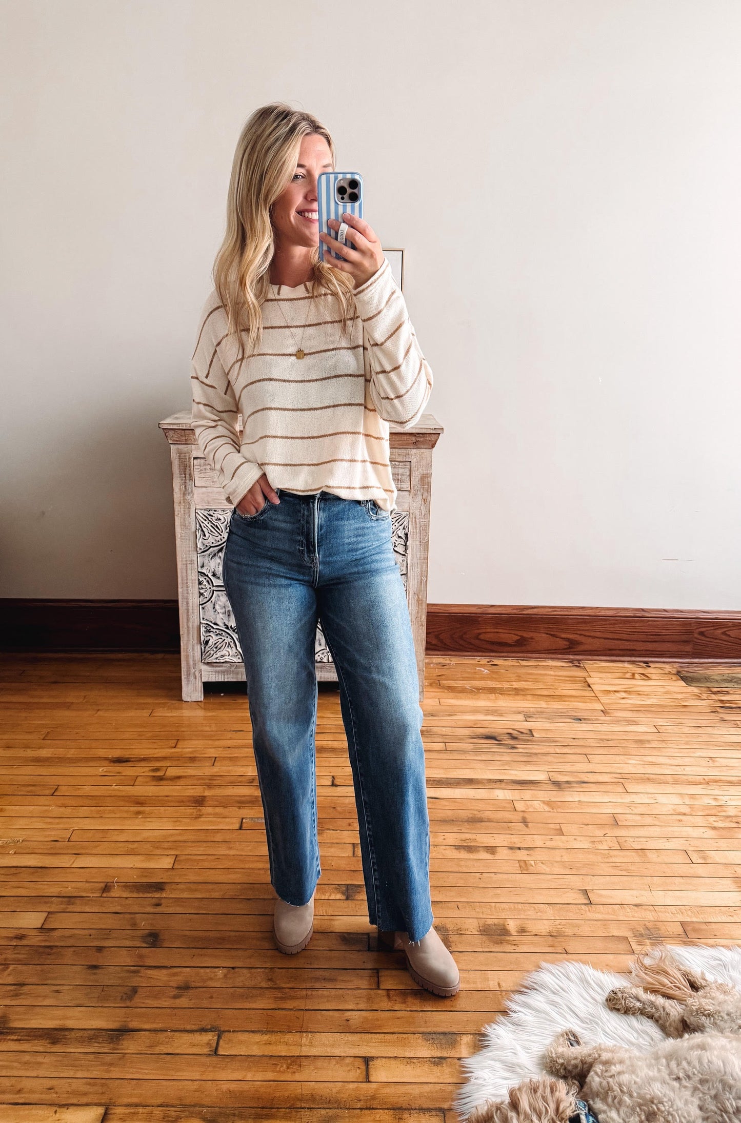 Harper Cream Striped Long Sleeve