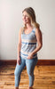 Denim + Taupe Striped Tank