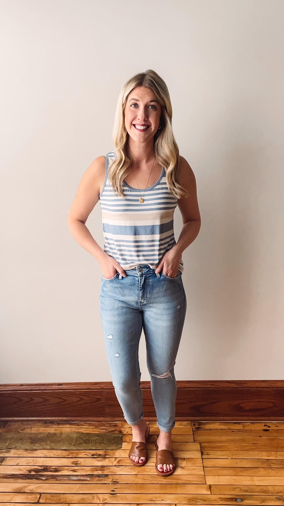 High Rise Cuffed Skinny Jeans
