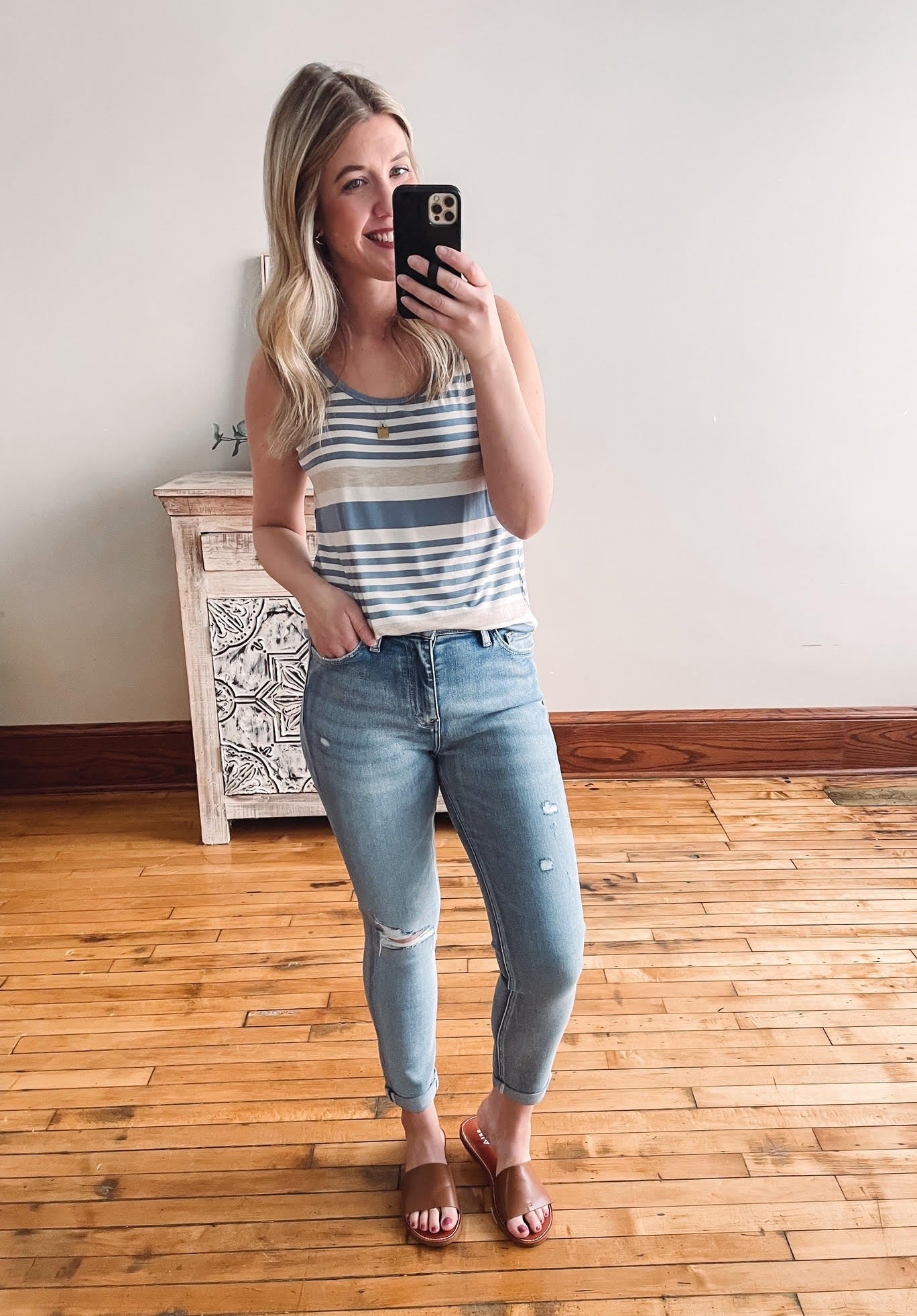High Rise Cuffed Skinny Jeans