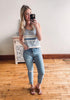 High Rise Cuffed Skinny Jeans