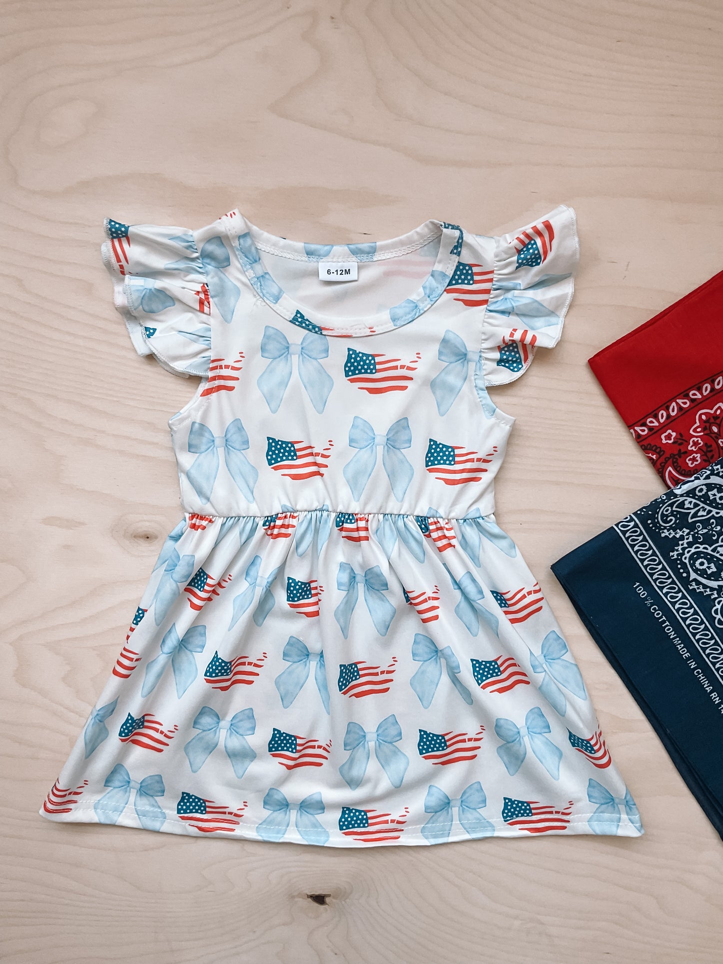 Flag & Bow Toddler Dress