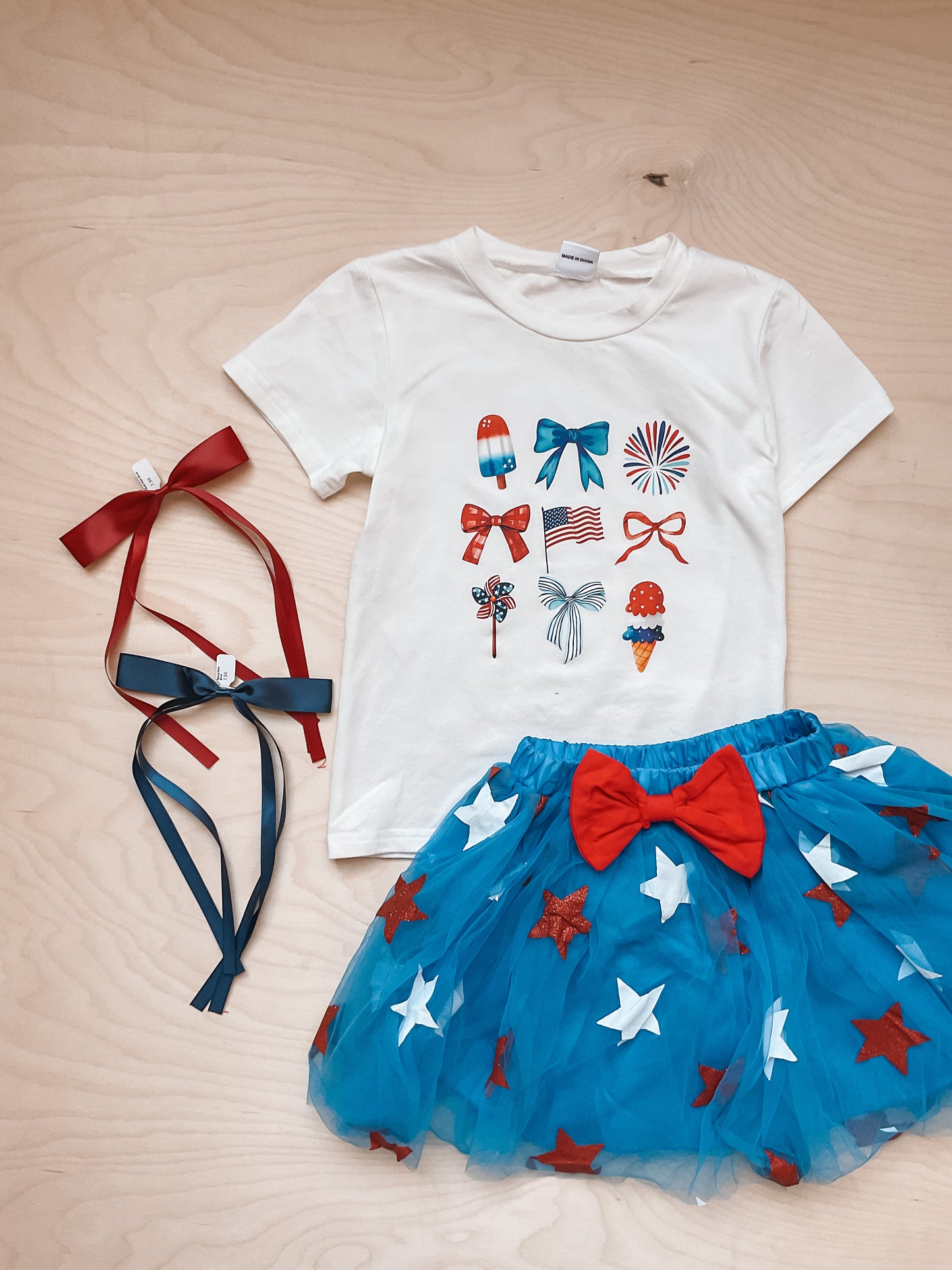 Popsicle Tee & Tulle Skirt Set
