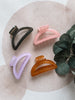 Black Olive Translucent Half Moon Claw Clip