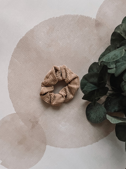 Tan Corduroy Scrunchies