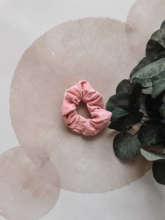 Pink Corduroy Scrunchies