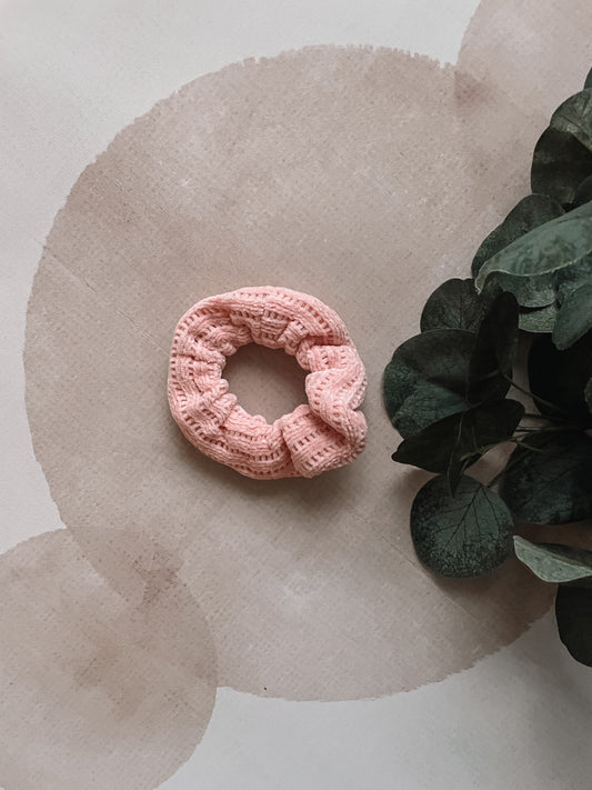 Pink Textured Chenille Scrunchie