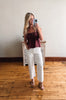 Brooklynn Merlot Ruffle Tiered Top