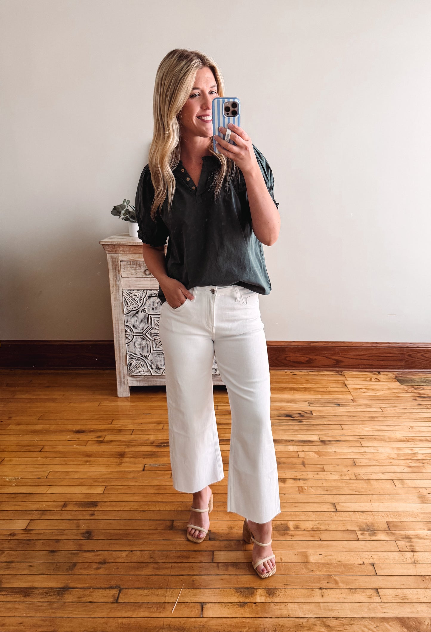 Emily Forest Puff Sleeve Blouse