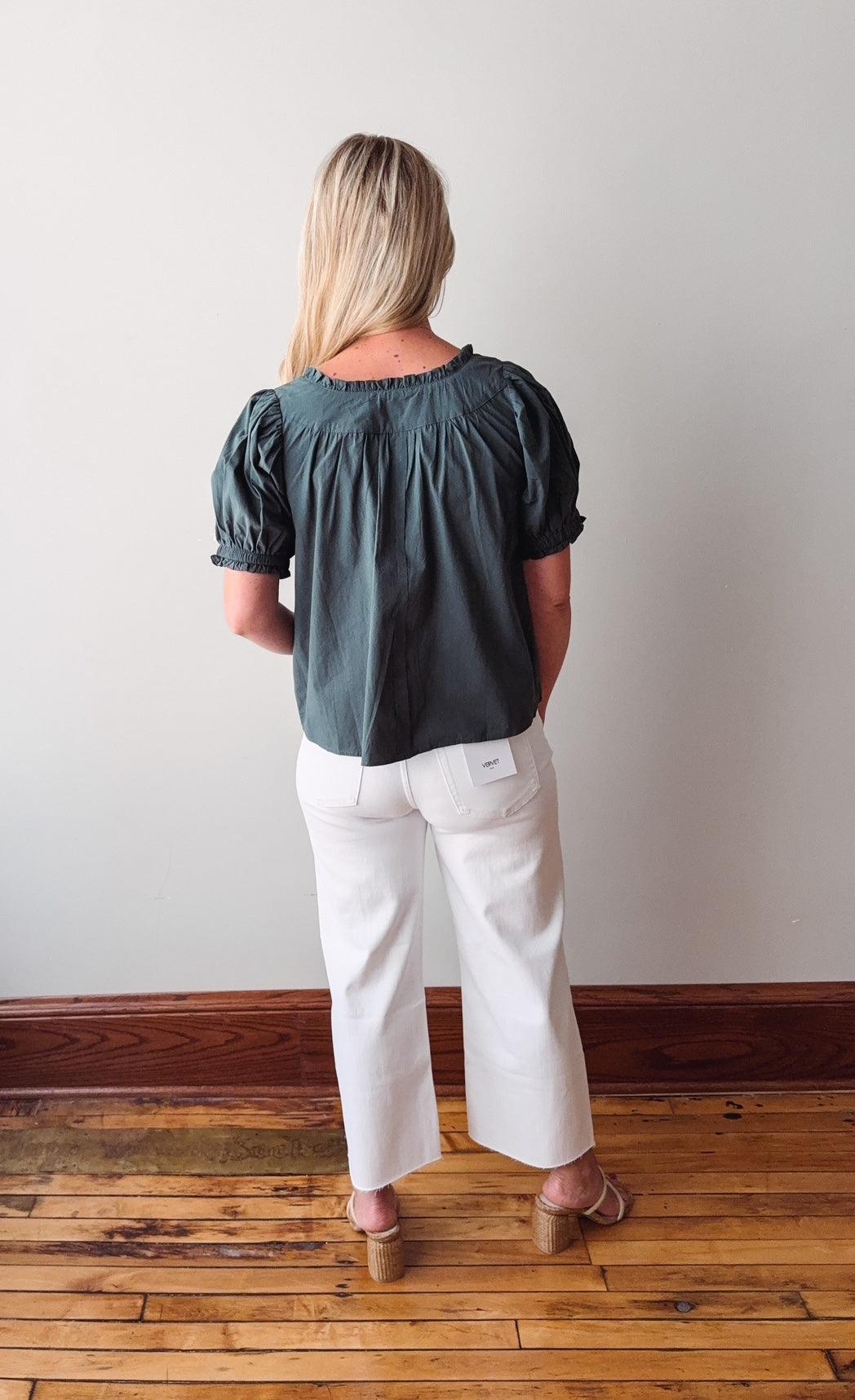 Emily Forest Puff Sleeve Blouse