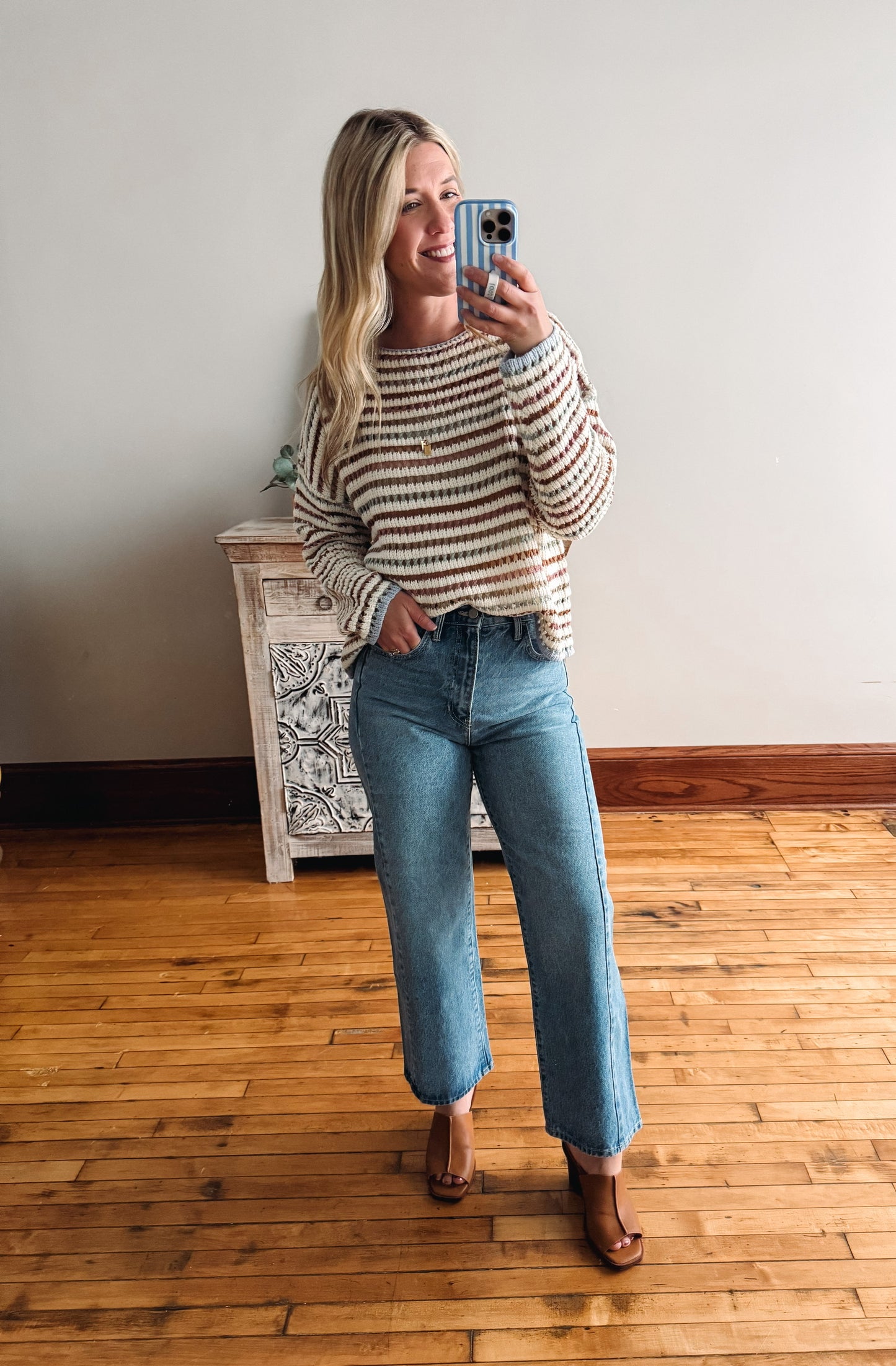 Mila Crochet Drop Shoulder Sweater