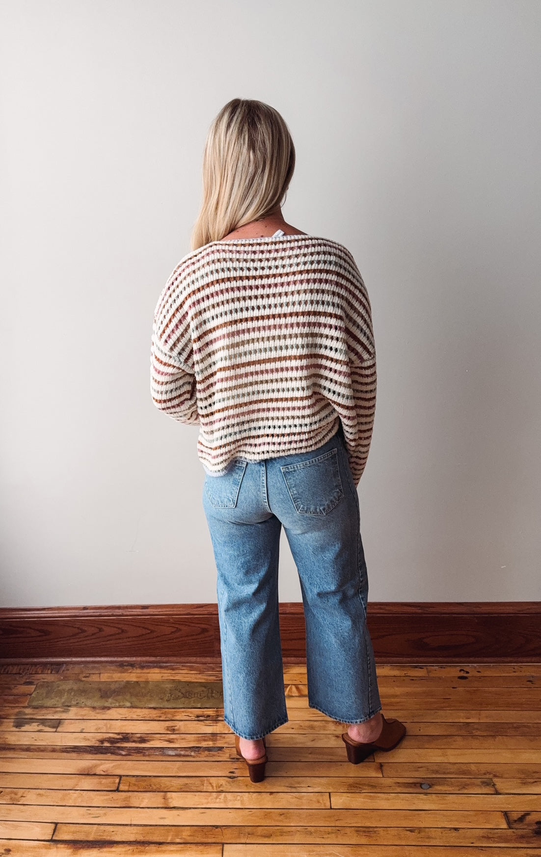 Mila Crochet Drop Shoulder Sweater