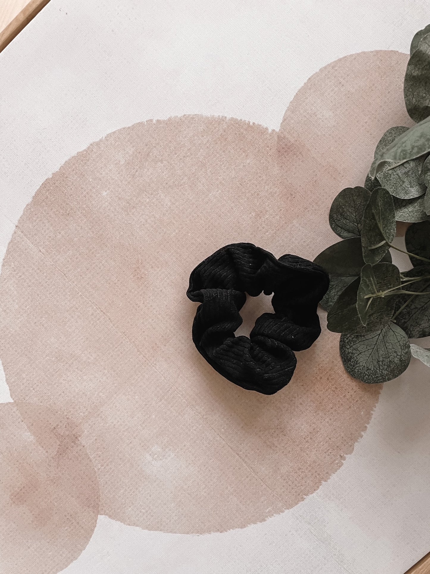 Black Corduroy Scrunchie