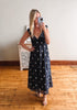 Gwen Navy + Cream Embroidered Dress