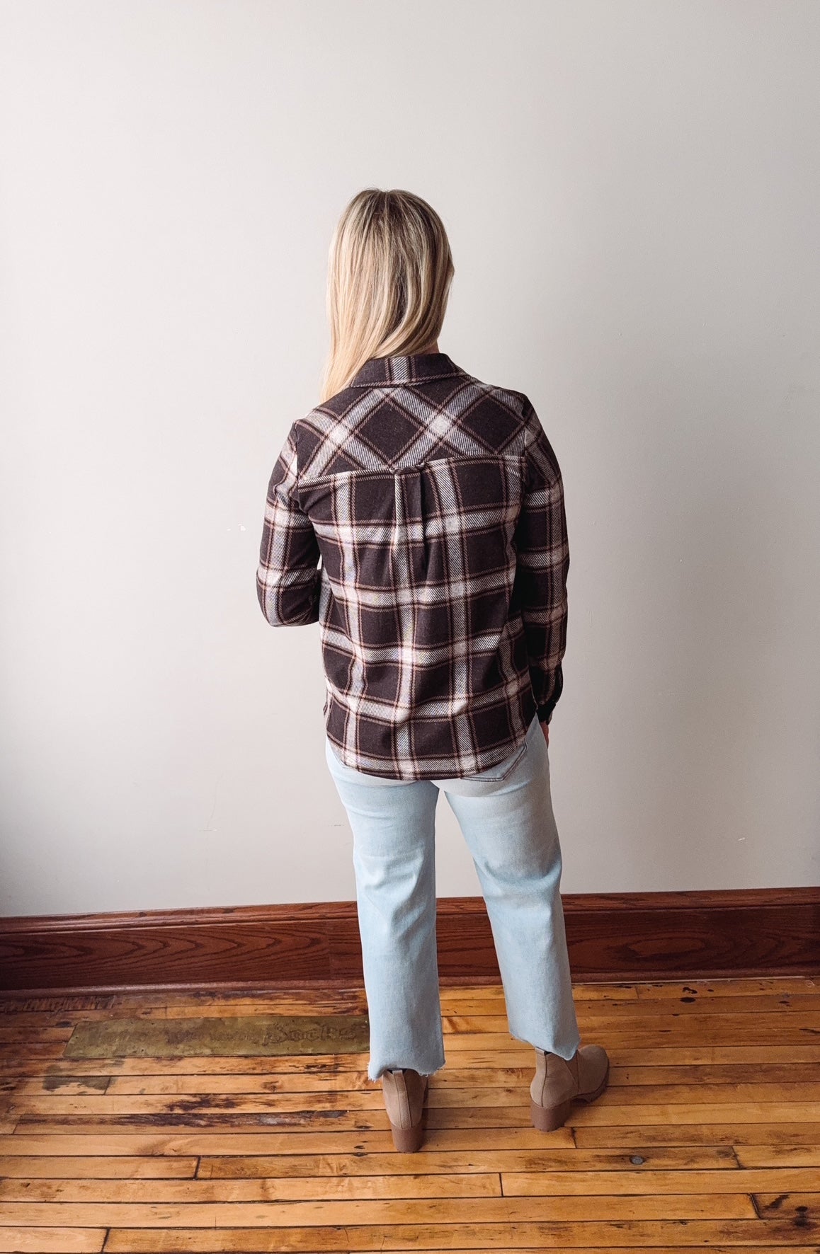 Luma Coffee Ivory Plaid Shacket