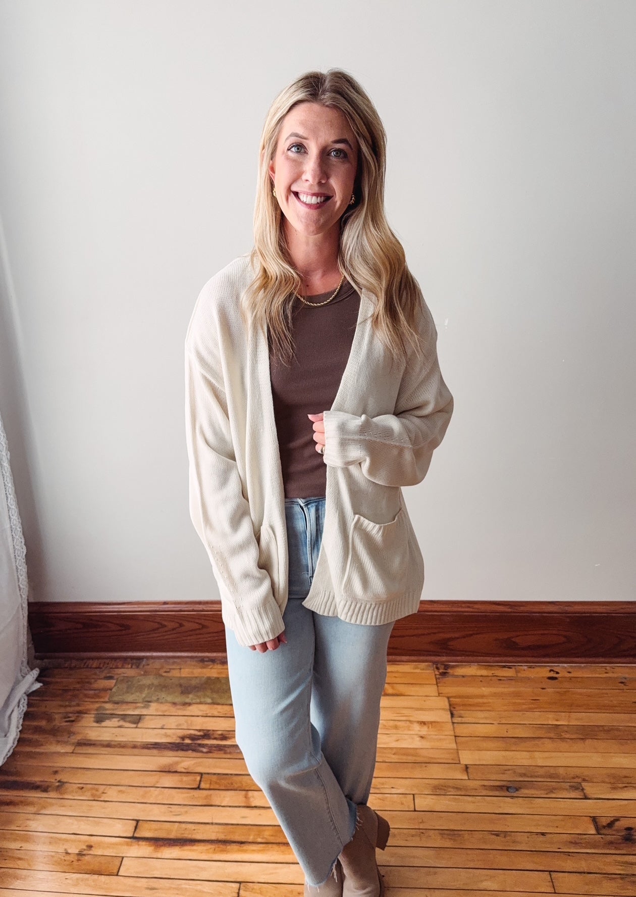 Kenzie Cream Pocket Cardigan