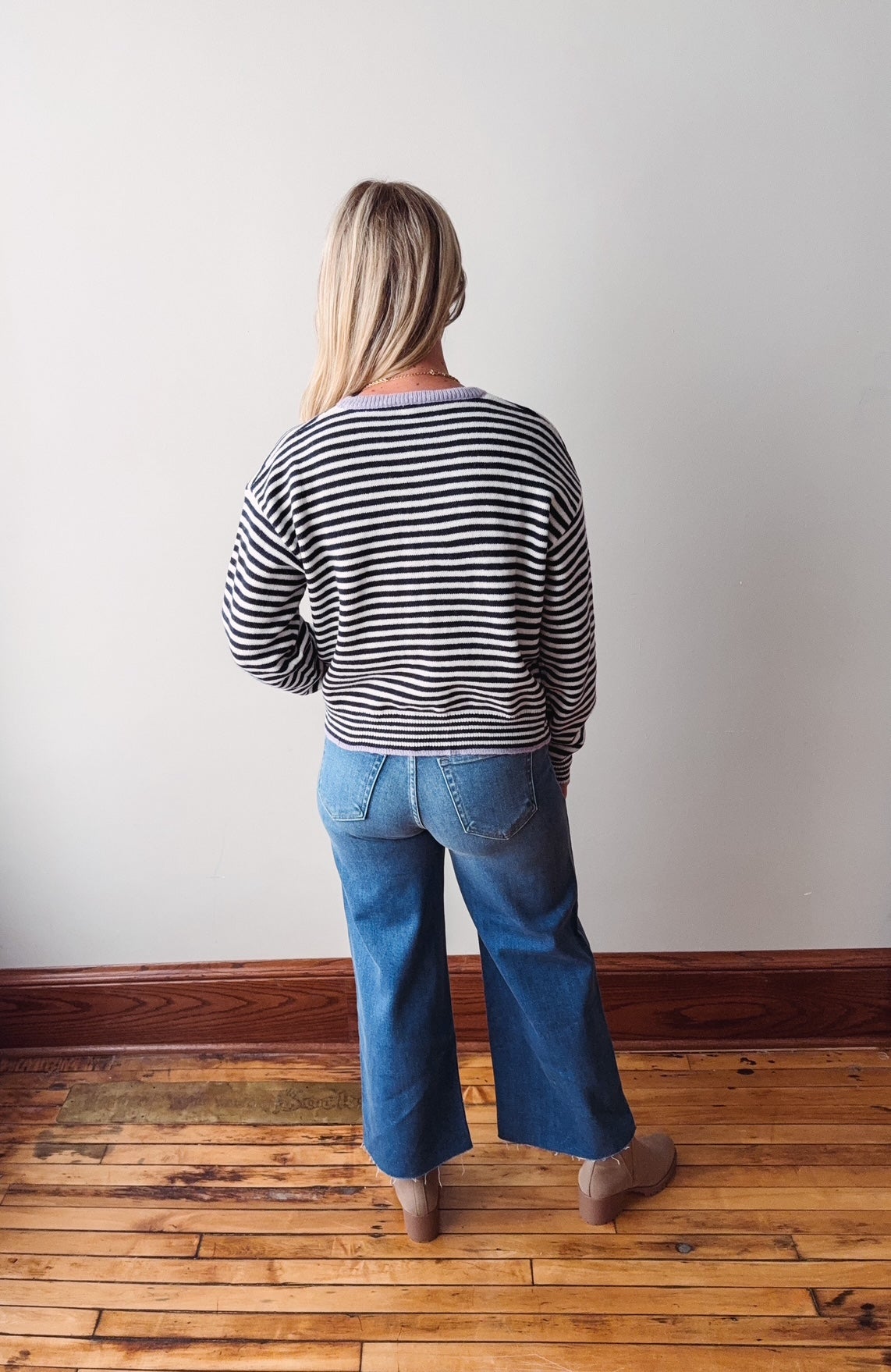 Lila Black + Lavender Cardigan