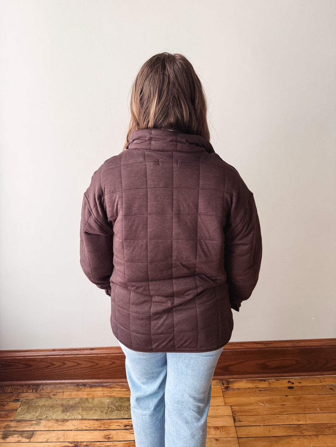 Indiana Quilted Pullover - Coffee Heather