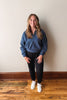 Sadie Half Zip Sweatshirt - Dusty Navy