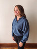 Sadie Half Zip Sweatshirt - Dusty Navy