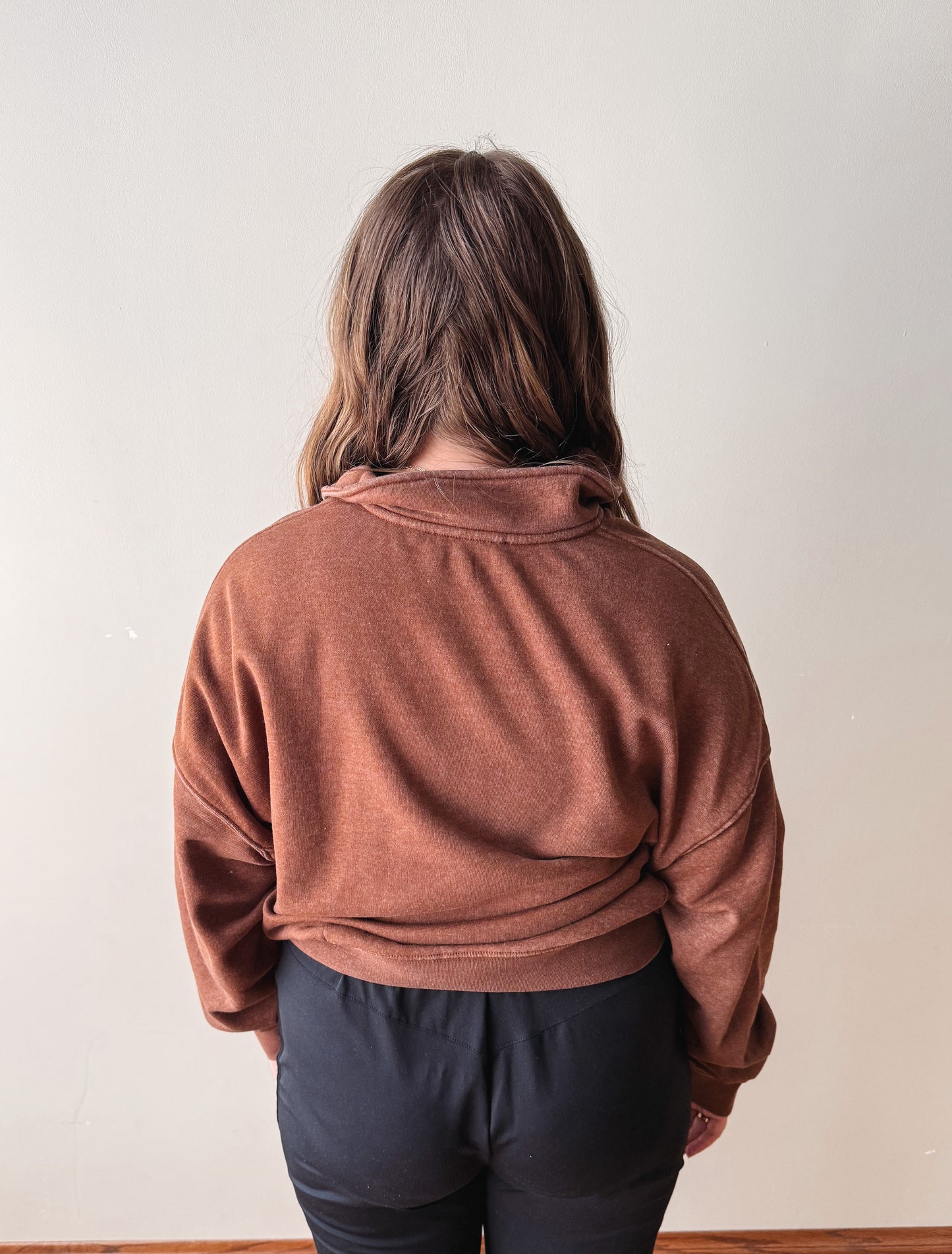 Sadie Half Zip Sweatshirt - Chestnut