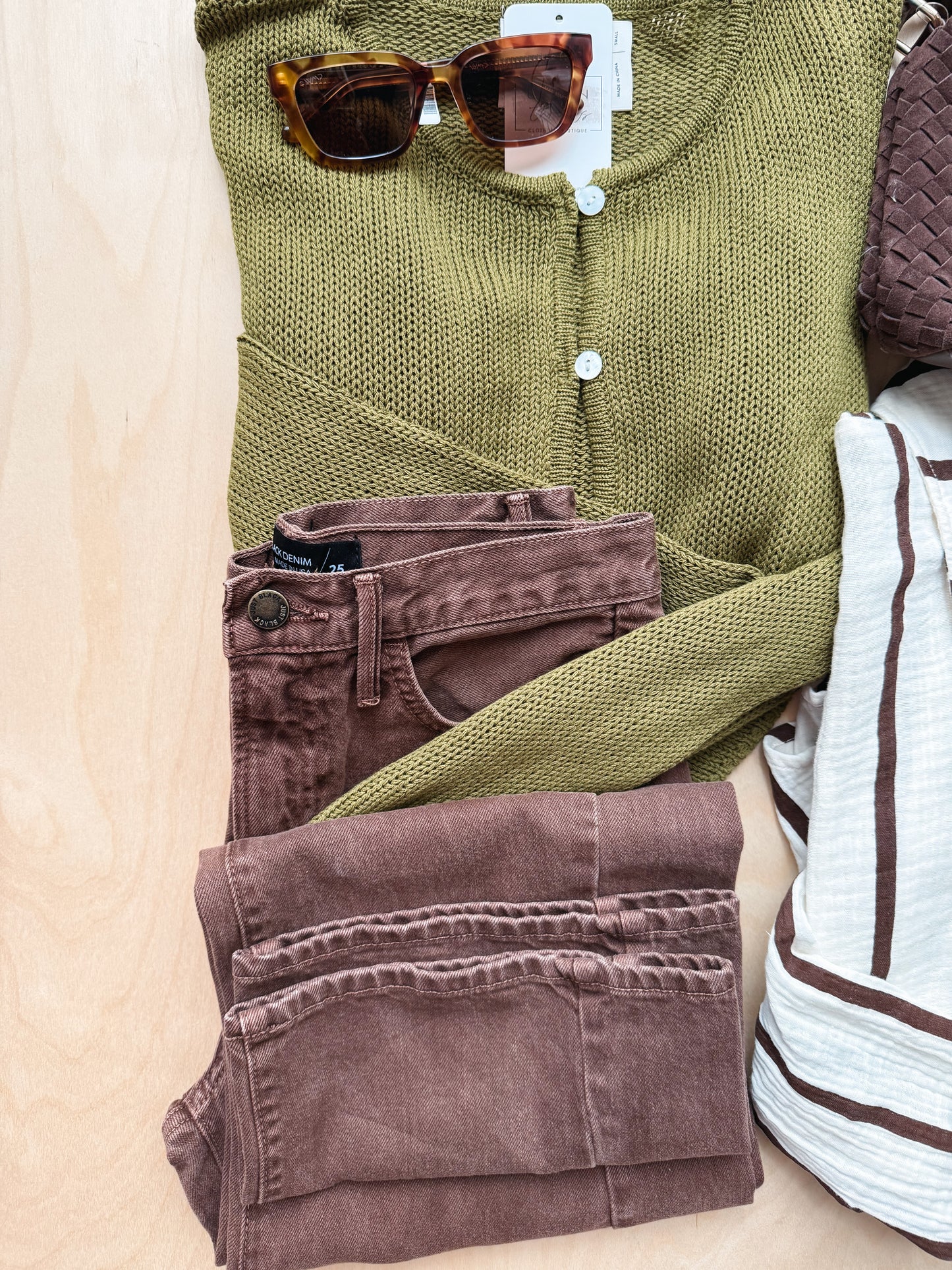 Morgan Avocado Green Cardigan
