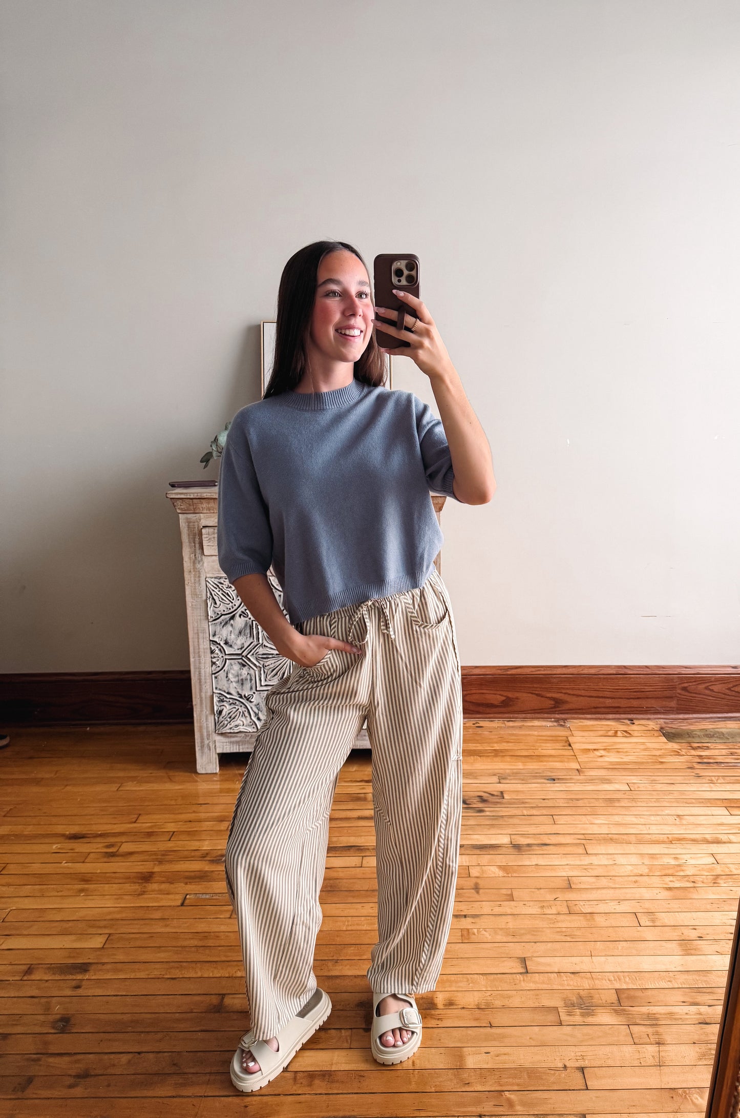 Baby Blue Short Sleeve Sweater