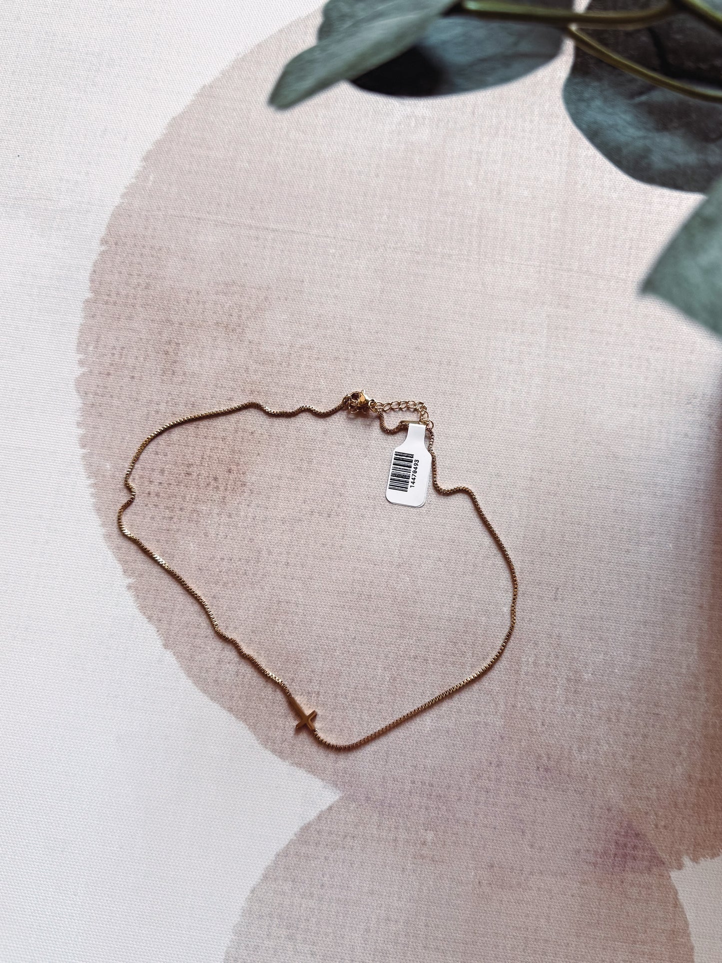 Side Gold Cross Necklace