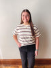 Katelin Ivory Rose Striped Tee