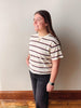 Katelin Ivory Rose Striped Tee