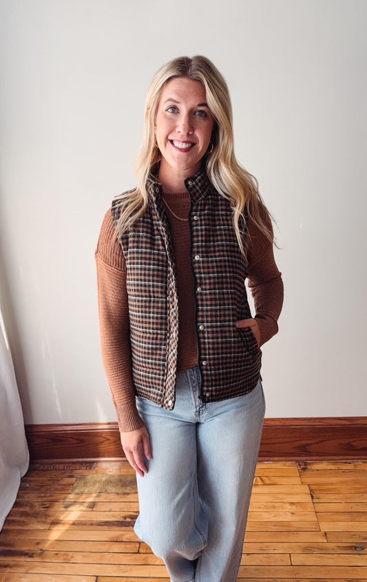 Khloe Taupe Puffer Vest