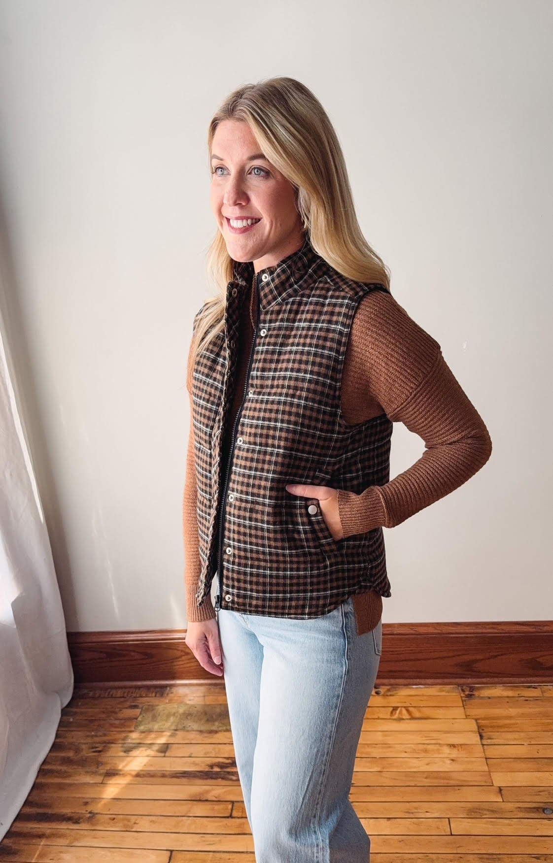 Khloe Taupe Puffer Vest