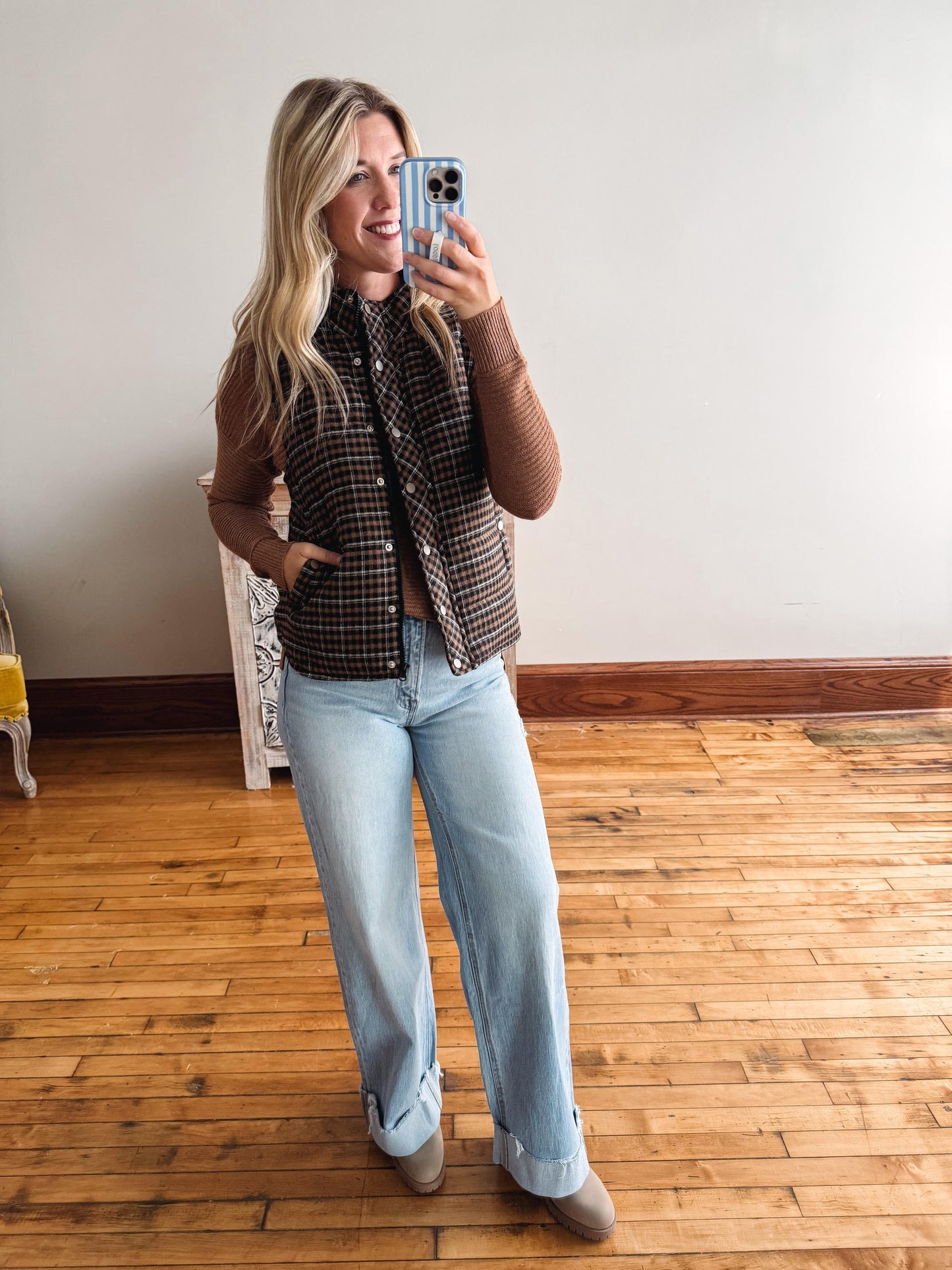 Khloe Taupe Puffer Vest