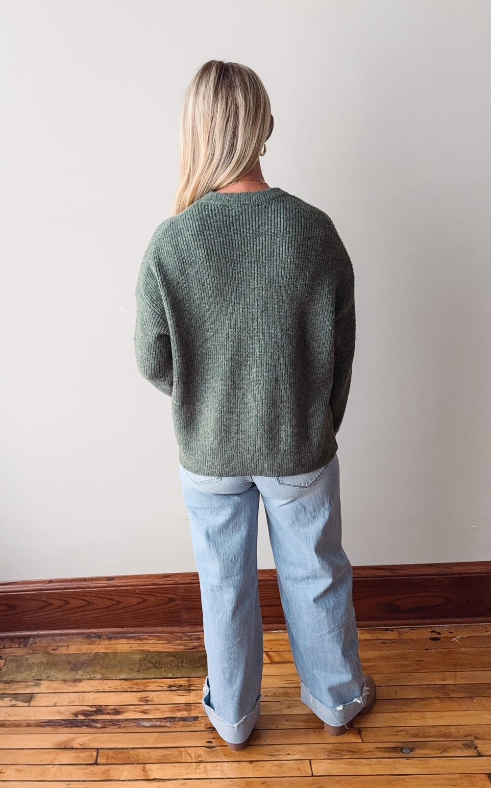 Kimberly Sage Pocket Pullover Sweater