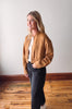 Latte Suede Bomber Jacket