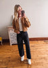 Latte Suede Bomber Jacket