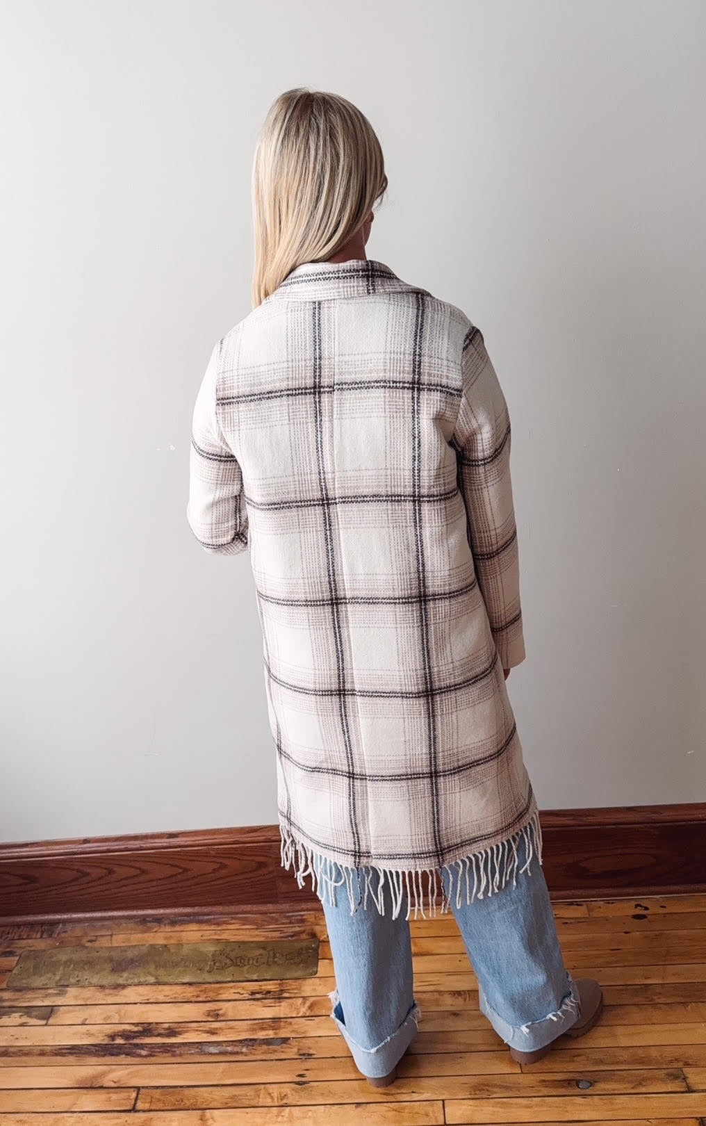 Luciana Coat - Parchment Plaid