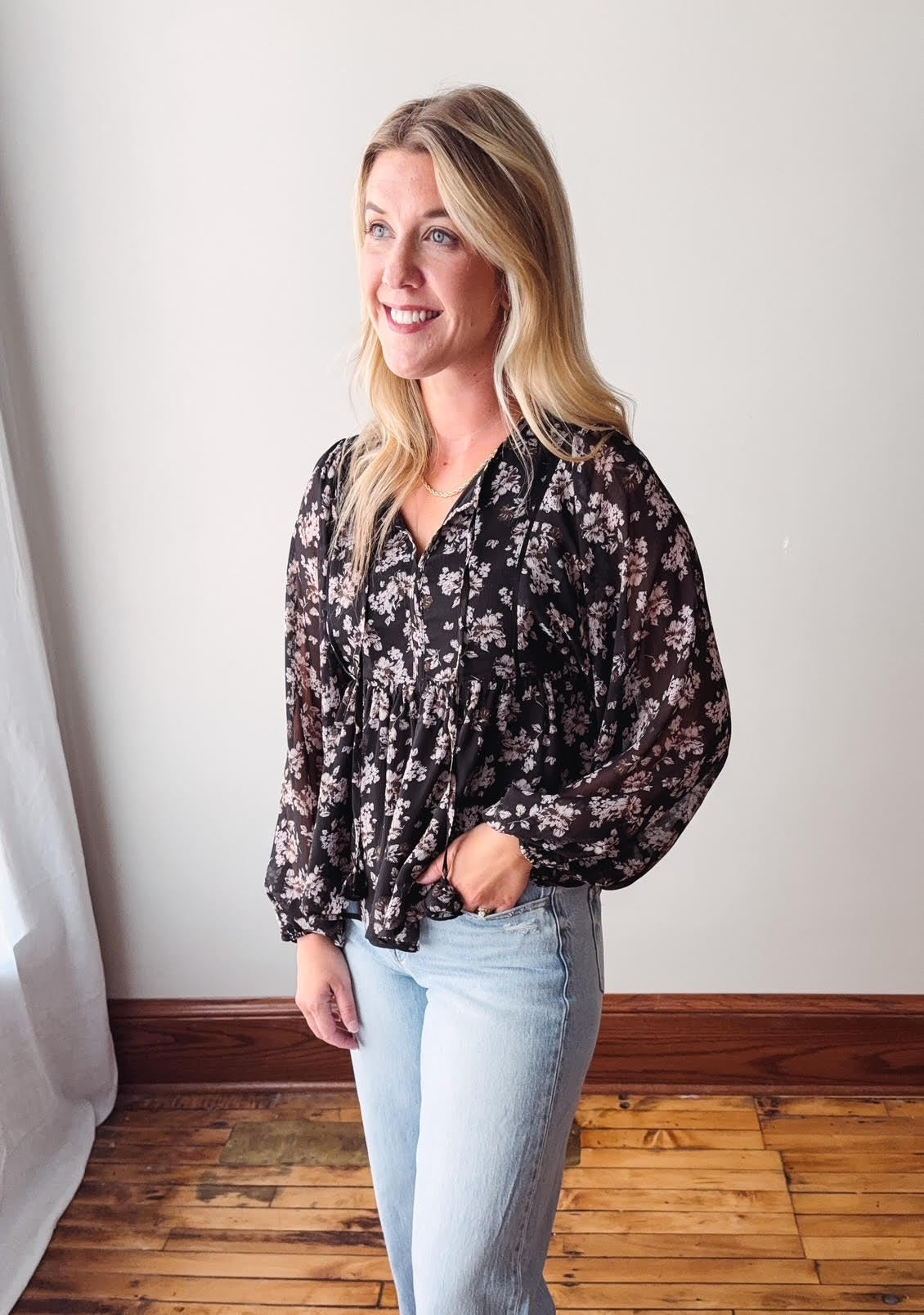 Maisie Black Floral Blouse