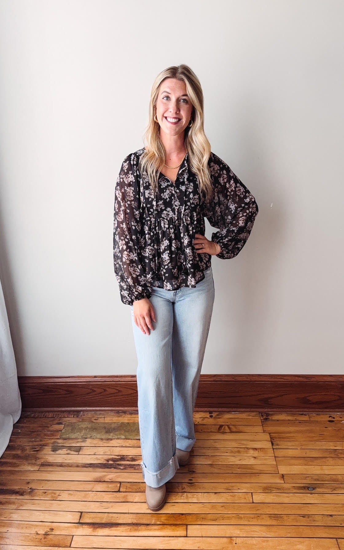 Maisie Black Floral Blouse
